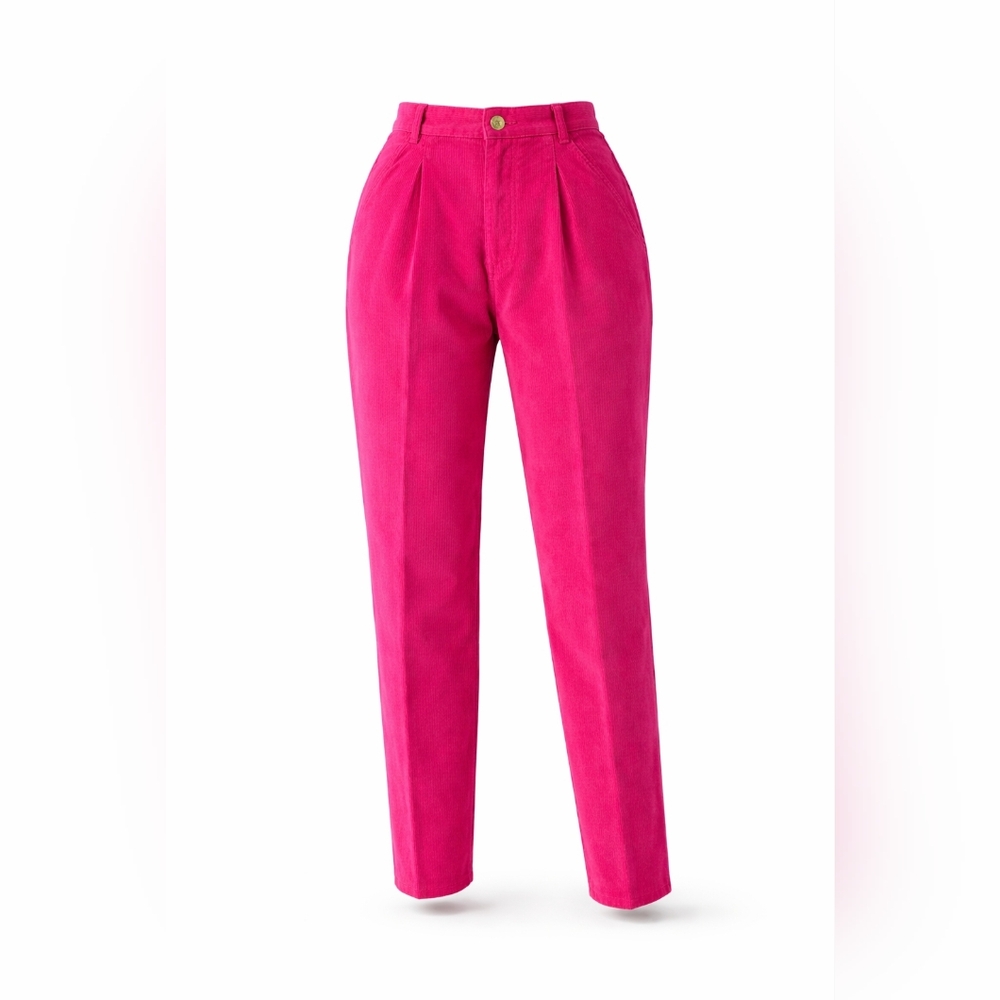 Vintage Lee Hot Pink Corduroy  Pants Trousers Jr. Size 11 Made In USA